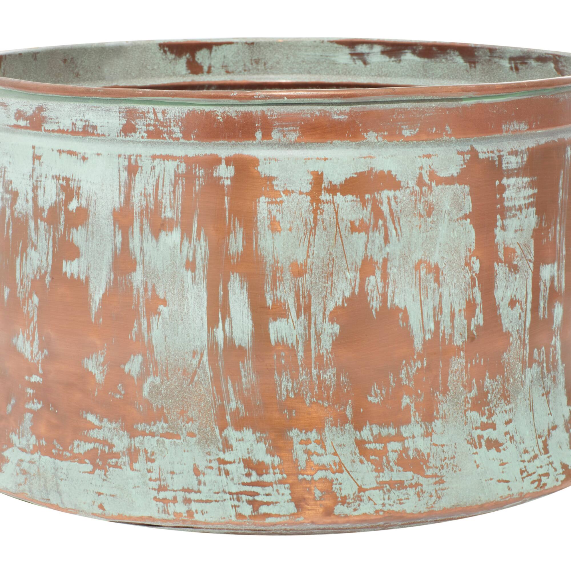 Copper Metal Rustic Planter Set